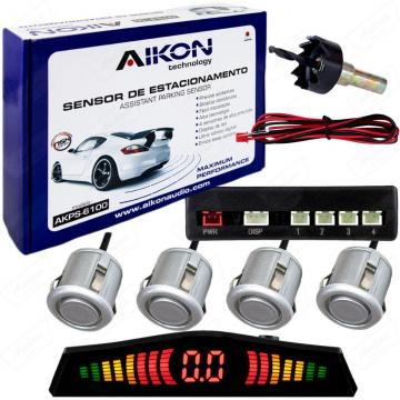 SENSOR ESTAC. AIKON AKPS-6100 PRATA   4SENS /BIP /DISP 18.5MM S /GARANTIA